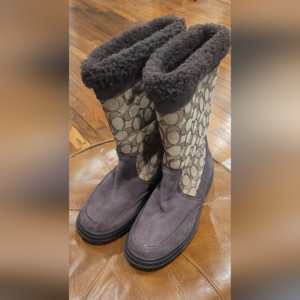 Coach Sherman Signature Brown Boots